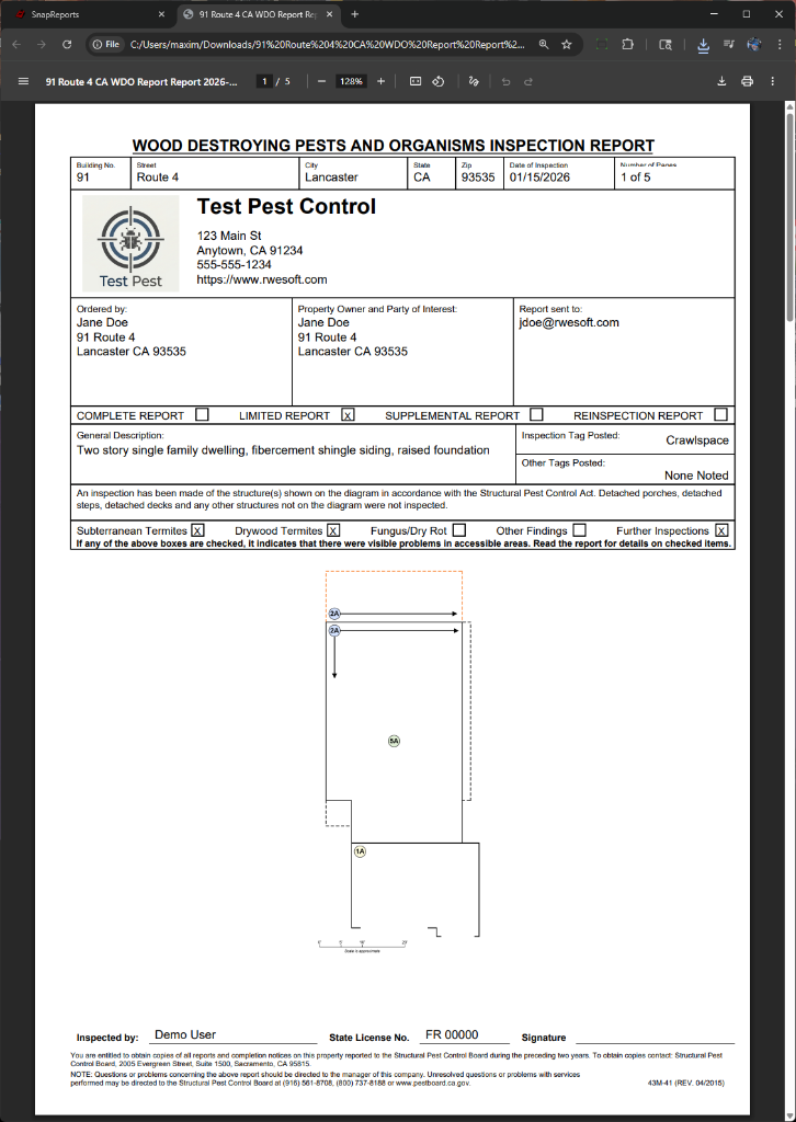 SnapReports Generated Report PDF